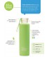 BOTELLA DE AGUA REUTILIZABLE · VIDRIO · CON FUNDA SILICONA · BBO IRISANA · VERDE · 550 ML
