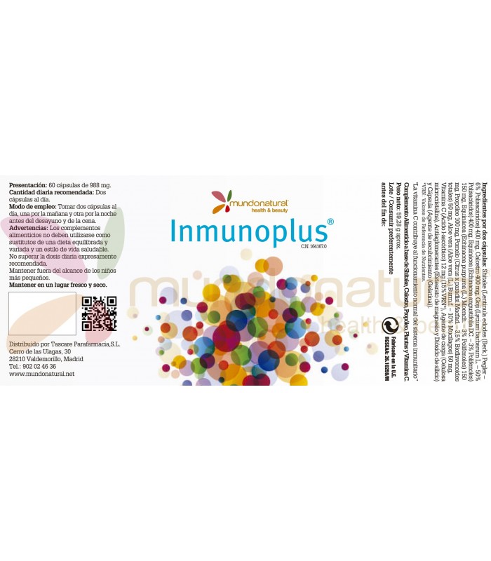 INMUNOPLUS · MUNDONATURAL · 60 CÁPSULAS