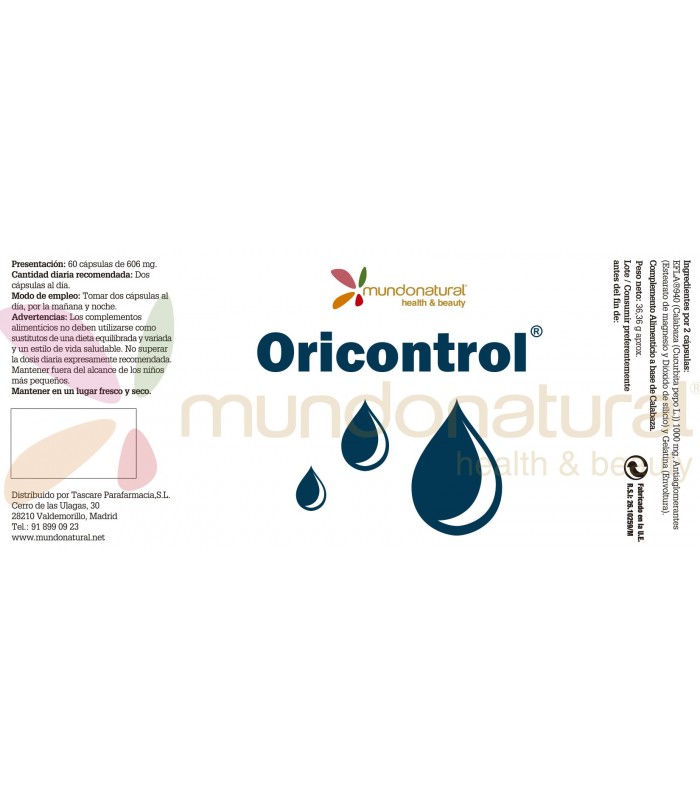 ORICONTROL · MUNDONATURAL · 60 CÁPSULAS
