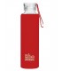 Botella de agua reutilizable de vidrio con funda silicona roja· BBO Irisana · 550 ml