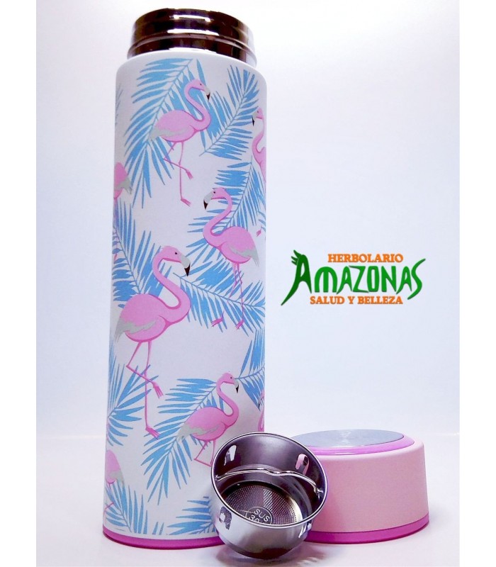 Botella termo infusionadora flamencos · BBO Irisana · 500ml