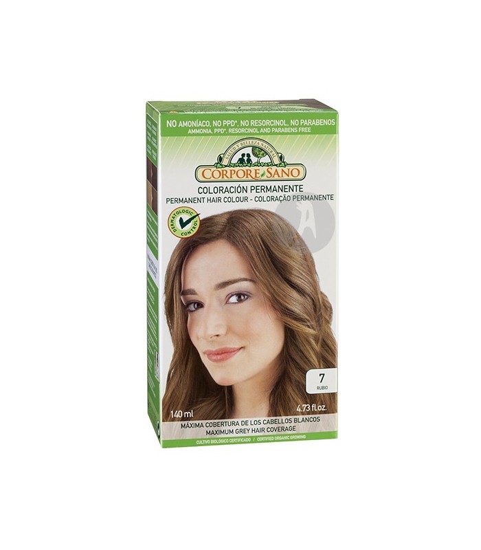 Tinte coloración permanente Rubio Nº7 · Corpore sano · 140ml