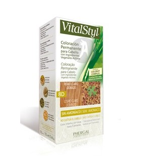 Tinte coloración permantente Rubio Claro Dorado 8D  Vitalstyl · Phergal · 120 ml