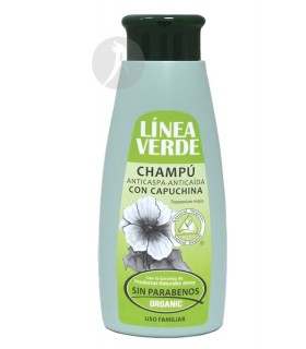 Champú anticaspa y anticaída con capuchina · Línea verde · D´Shila ·400 ml