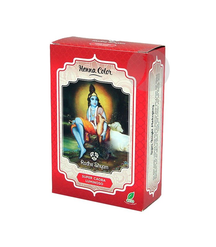 Henna Súper Caoba luminoso en polvo · Radhe Shyam · 100 gr