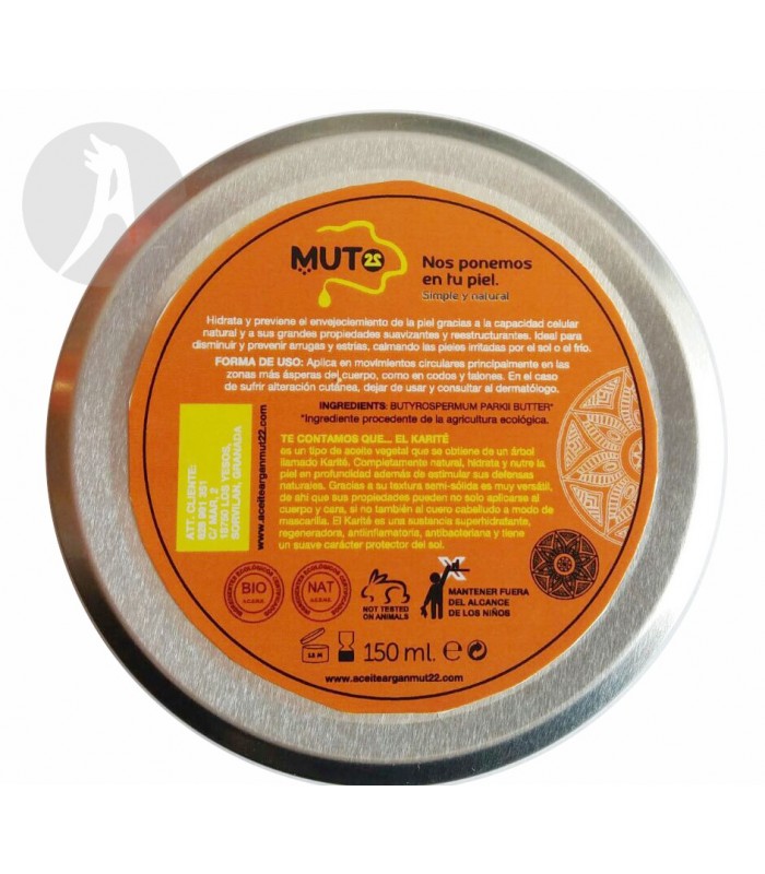 MANTECA DE KARITÉ BIO · MUT 22 · 150 ML