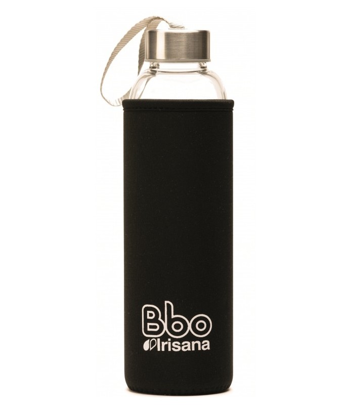 Botella de agua reutilizable de acero inoxidable negro · BBO Irisana · 500  ml