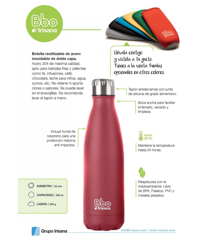 ▷ Termo infusionador Botella reutilizable · BBO Irisana