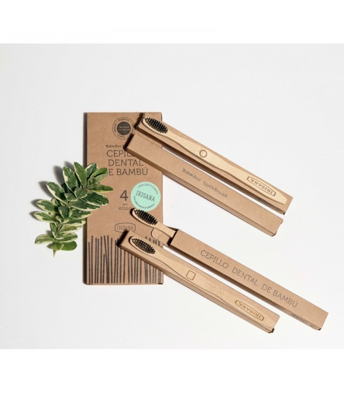 Cepillo Dental de Bambú · Irisana · 4 Unidades