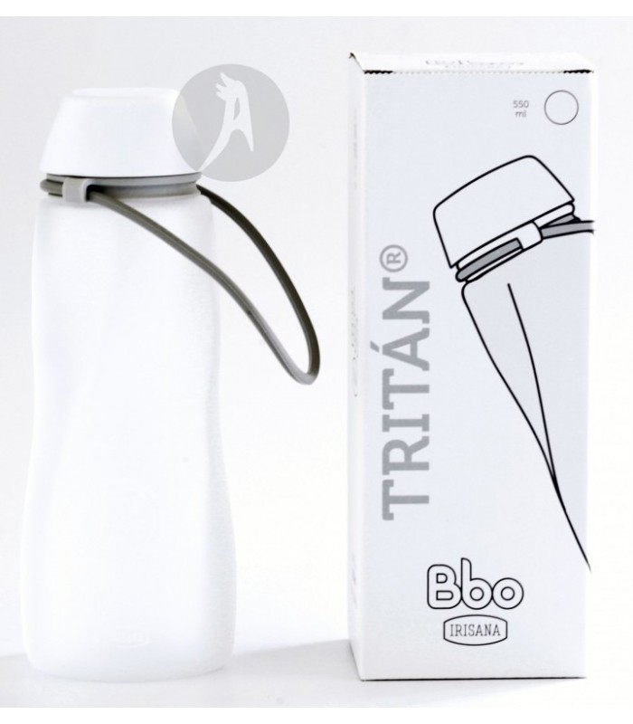 Botella de Agua Reutilizable de Tritán Blanca · BBO Irisana · 500 Ml