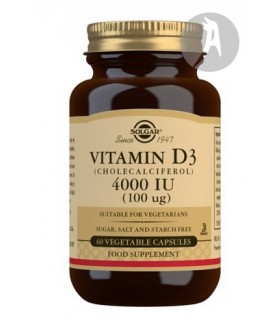 Vitamina D3 4.000 IU 100MCG · Solgar · 60 Cápsulas