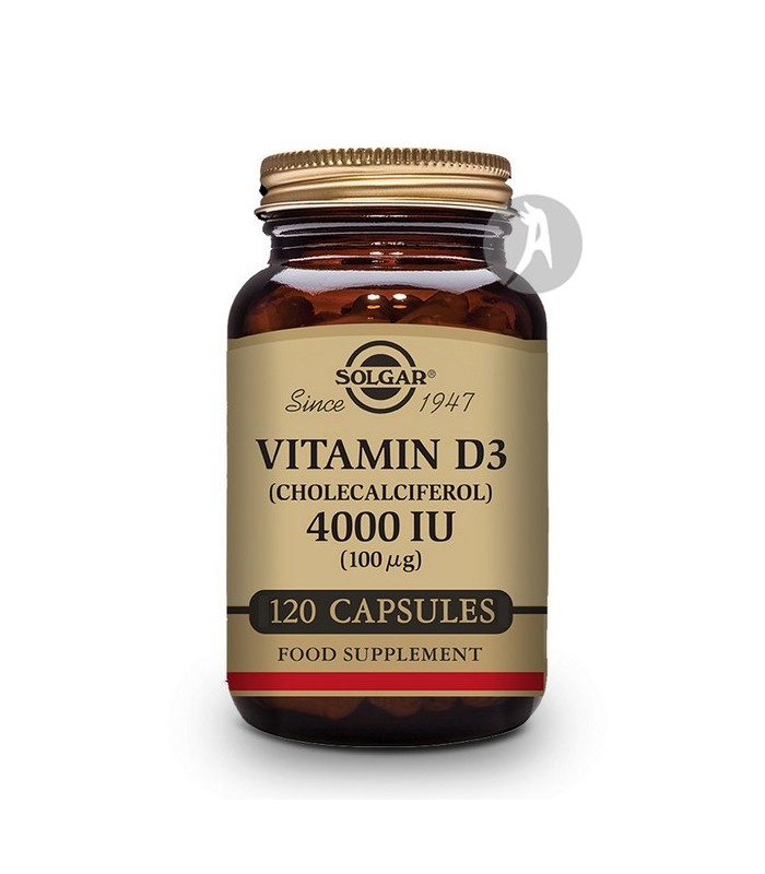 Vitamina D3 4.000 IU 100MCG · Solgar · 120 Cápsulas