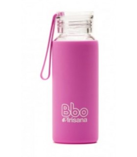 Botella de agua reutilizable · Vidrio · Con funda silicona · BBO IRISANA · ROSA · 550 ML