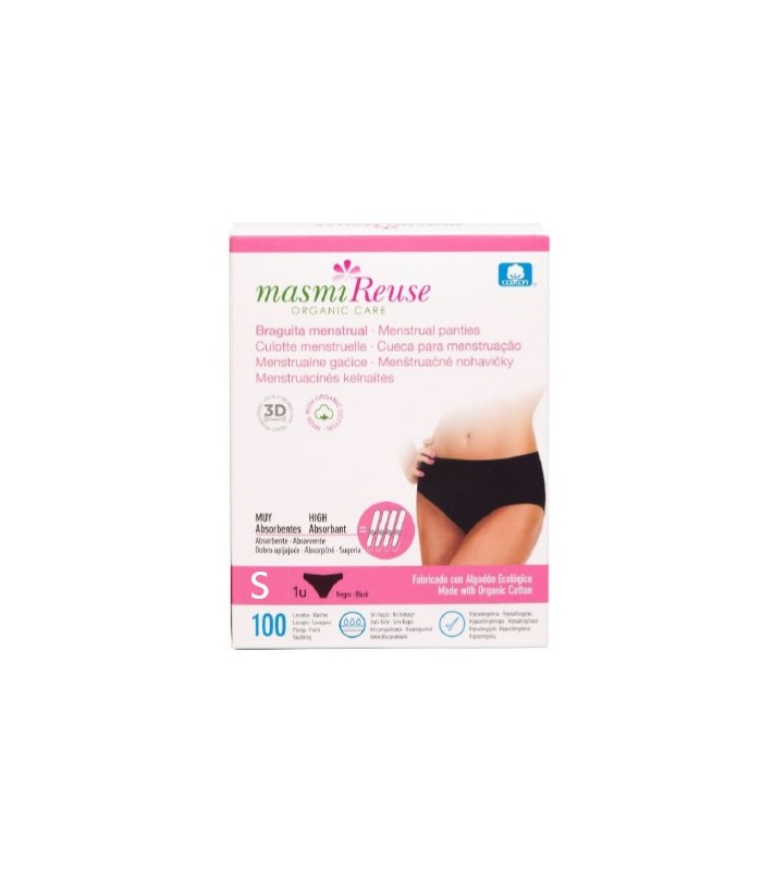 Braguita Menstrual · Masmi Reuse · 1 Unidad Color Negro - Talla S