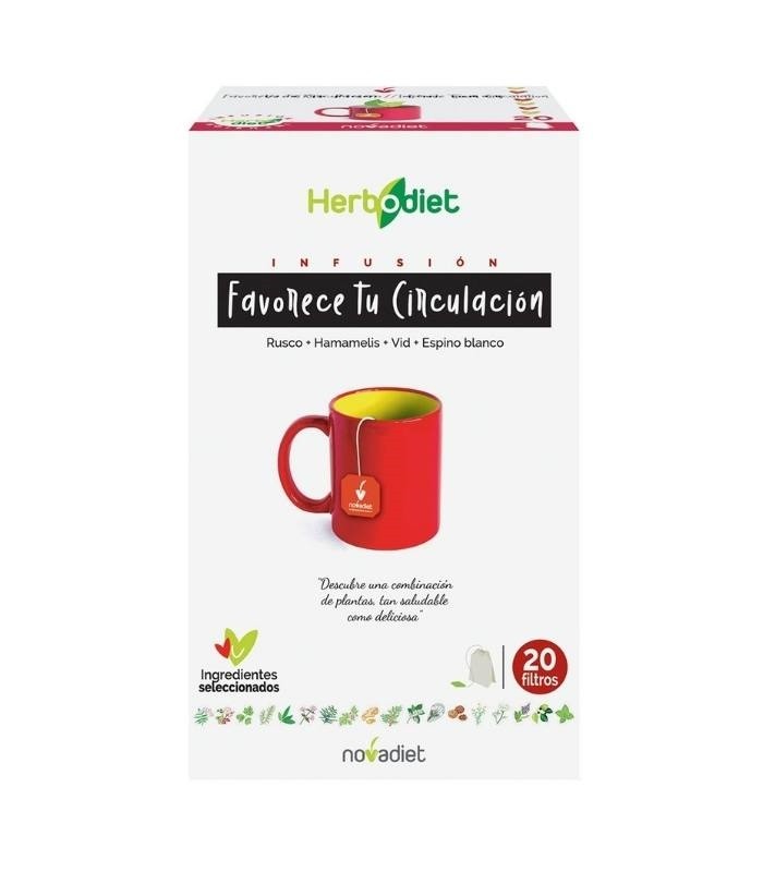 Infusión Favorece tu circulación · Herbodiet · Novadiet · 20 filtros