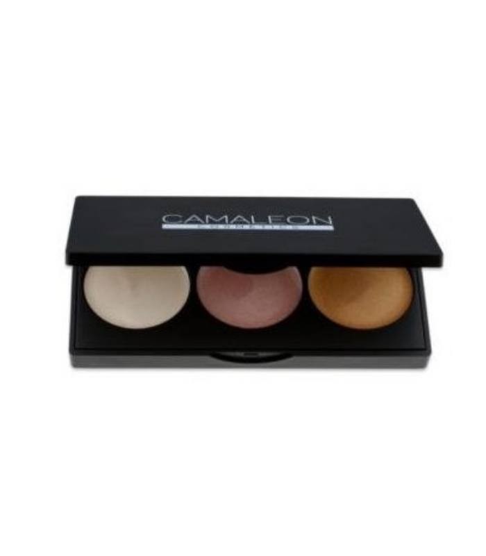 IIluminador natural en crema · Camaleon Cosmetics · Paleta de 3 colores