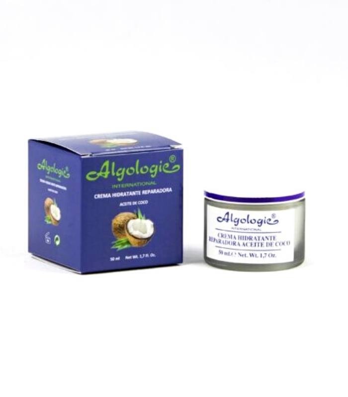 Crema hidratante reparadora facial con aceite de coco · Algologie · 50ml