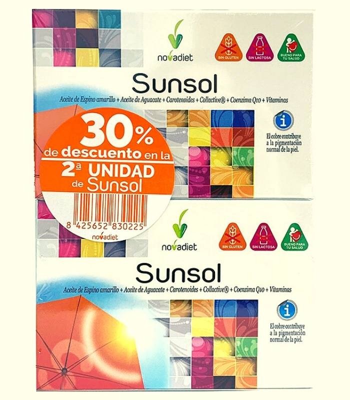 Sunsol (30% descuento segunda unidad) · Novadiet · 60 cápsulas