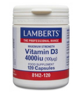 Vitamina D3 4000UI · Lamberts · 120 cápsulas