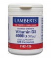 Vitamina D3 4000UI · Lamberts · 120 cápsulas