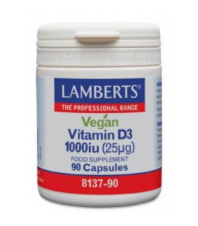 Vitamina D3 Vegana 1000UI · Lamberts · 90 Cápsulas