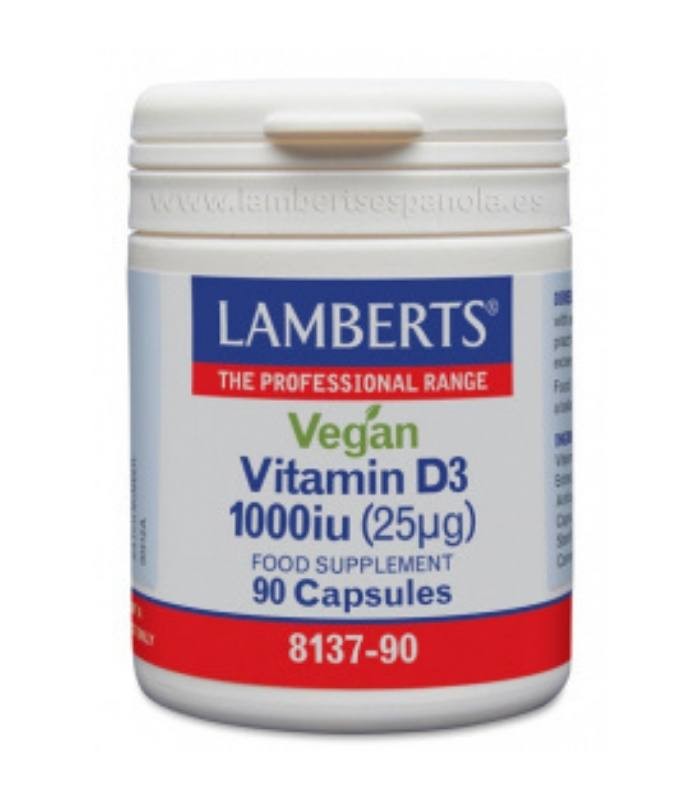 Vitamina D3 Vegana 1000UI · Lamberts · 90 Cápsulas