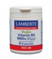 Vitamina D3 Vegana 1000UI · Lamberts · 90 Cápsulas