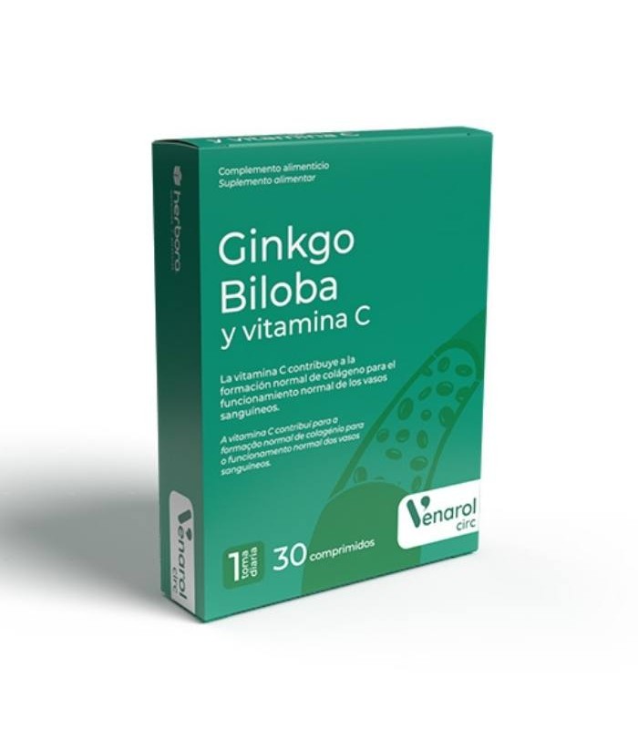 Ginkgo Biloba y vitamina C · Herbora · 30 Comprimidos