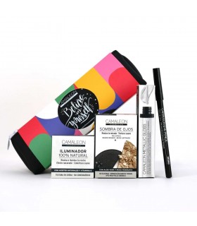 PACK BERLÍN CAMALEON COSMETICS ILUMINADOR + SOMBRA DE OJOS + METALLIC GLOSS NACAR + LÁPIZ DE OJOS