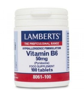 Vitamina B6 50 mg · Lamberts · 100 comprimidos