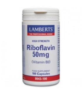 Riboflavina Vitamina B2 50 mg · Lamberts · 100 cápsulas