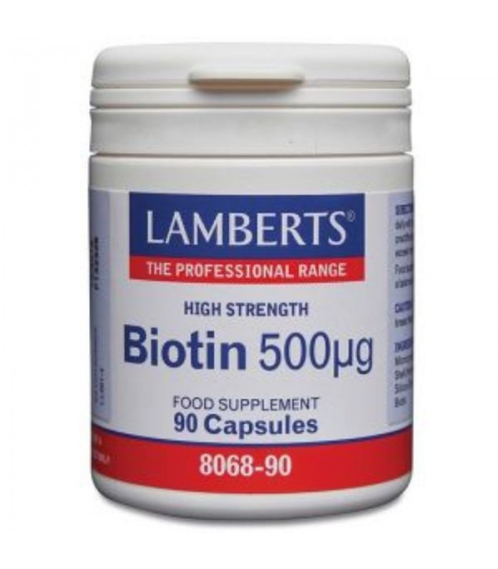 Biotina 500 mcg · Lamberts · 90 cápsulas