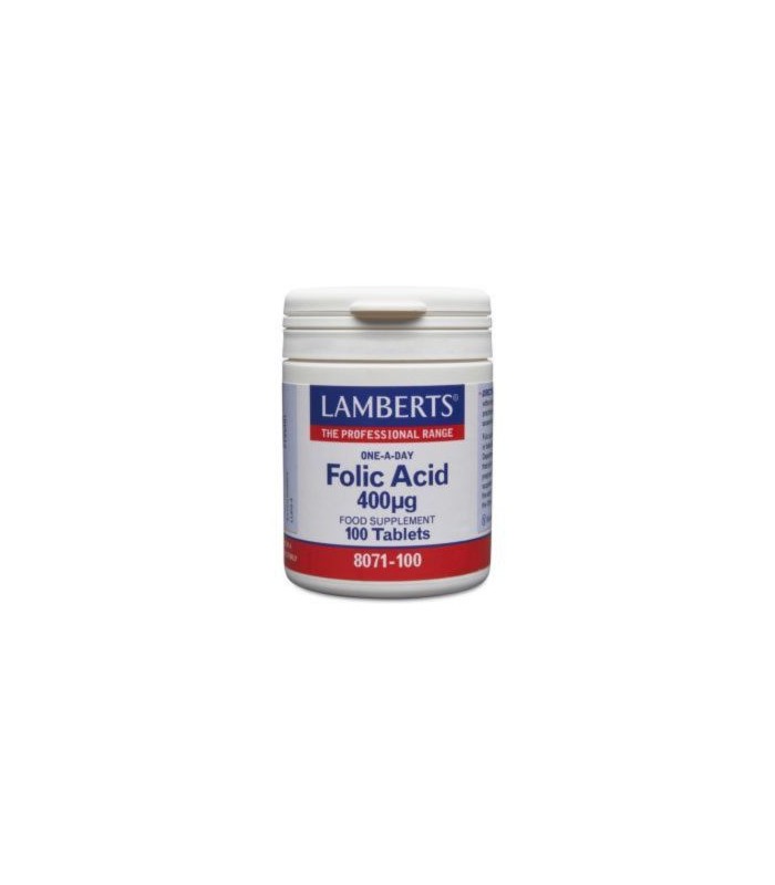 Ácido Fólico 400 mcg · Lamberts · 100 comprimidos
