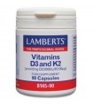 Vitamina D3 y K2 · Lamberts · 90 cápsulas
