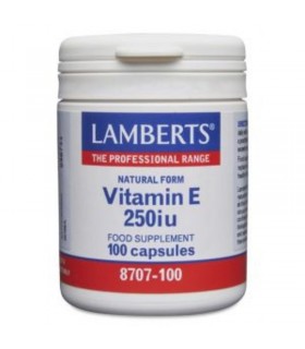 Vitamina E Natural 250 UI · Lamberts · 100 cápsulas