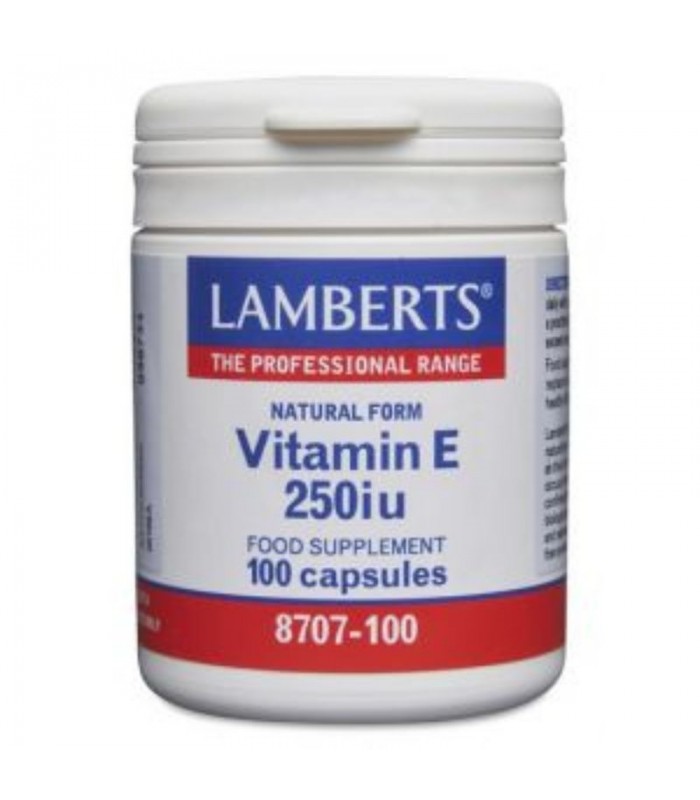 Vitamina E Natural 250 UI · Lamberts · 100 cápsulas