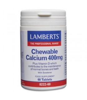 Calcio Masticable 400 mg · Lamberts · 60 comprimidos