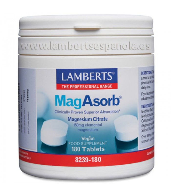 MagAsorb · Lamberts · 180 comprimidos