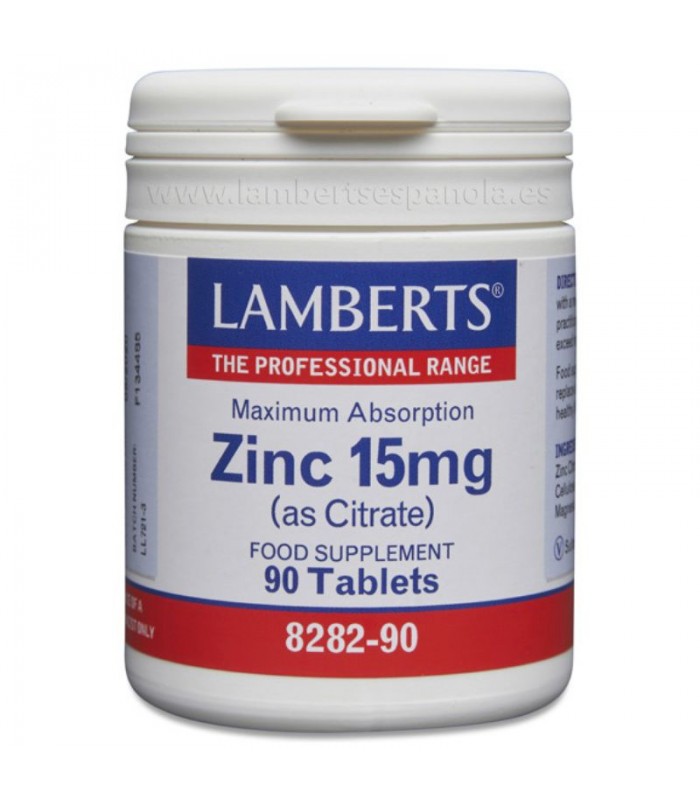 Zinc 15 mg · Lamberts · 90 comprimidos