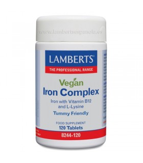 Complejo de Hierro Vegano · Lamberts · 120 comprimidos
