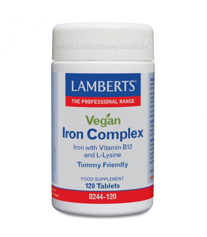 Complejo de Hierro Vegano · Lamberts · 120 comprimidos