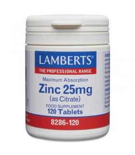 Zinc 25 mg · Lamberts · 120 comprimidos