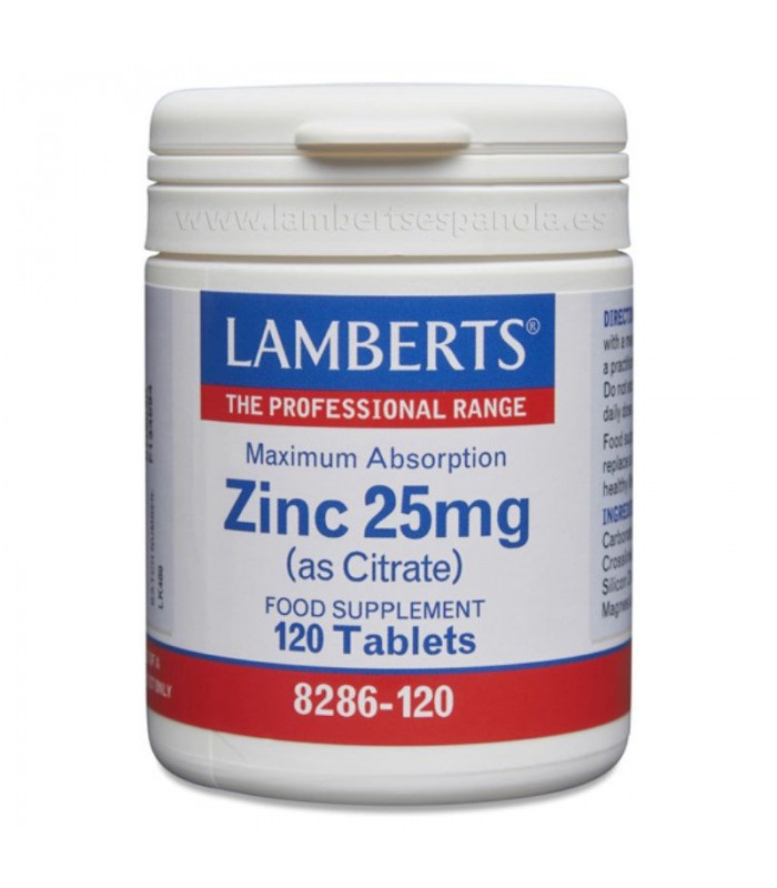 Zinc 25 mg · Lamberts · 120 comprimidos