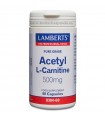 L-Acetil Carnitina 500 mg · Lamberts · 60 cápsulas