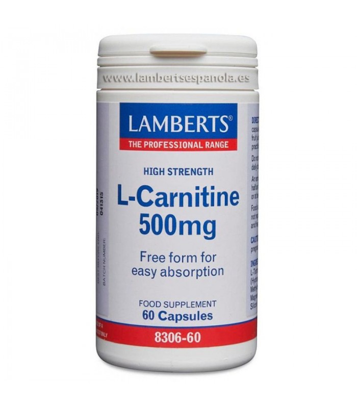 L-Carnitina 500 mg · Lamberts · 60 cápsulas