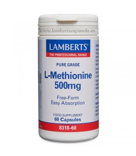 L-Metionina 500 mg · Lamberts · 60 cápsulas