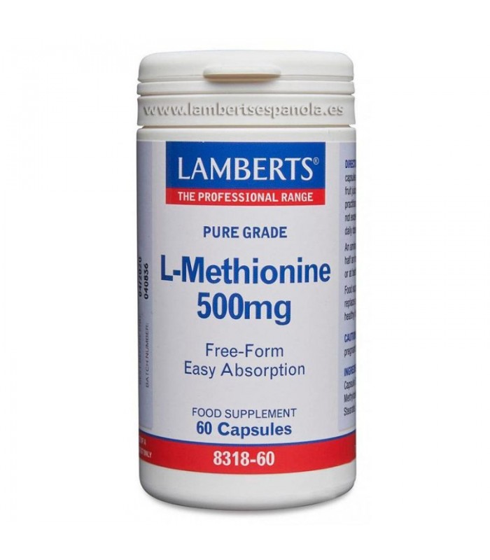 L-Metionina 500 mg · Lamberts · 60 cápsulas