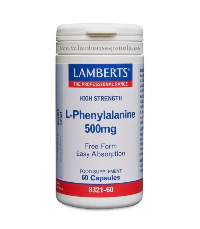 L-Fenilalanina 500 mg · Lamberts · 60 cápsulas