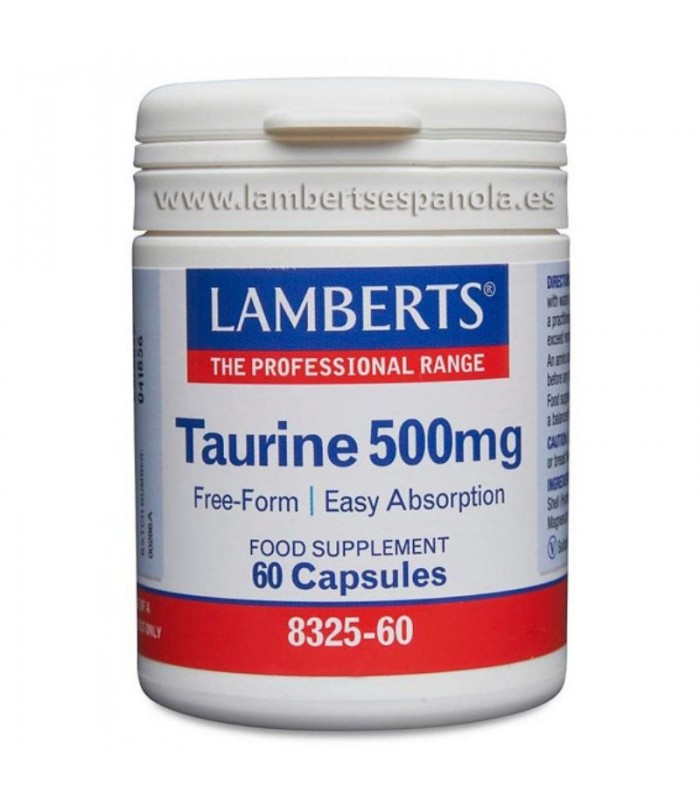 Taurina 500 mg · Lamberts · 60 cápsulas