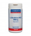 L-Ornitina 500 mg · Lamberts · 60 cápsulas